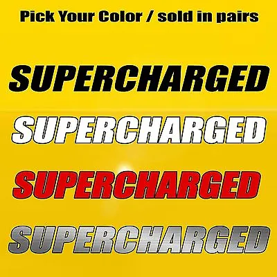 Supercharged Hood & Side Fender Decal Fits Ford Mustang GT Challenger Hellcat • $27.11