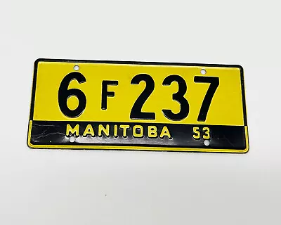 1953 MANITOBA BC Wheaties Metal Mini Bicycle License Plate Cereal Premium 6F237 • $9