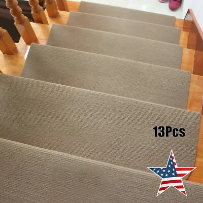 $33 • Buy Set Of 13 Rug Carpet Stair Treads Non Slip Skid Resistant Washable Mat