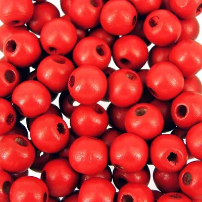 £2.15 • Buy Wooden Round Beads, Pack 200, 35g  Choose Colour,  Wood Craft Bead, 8 Mm 