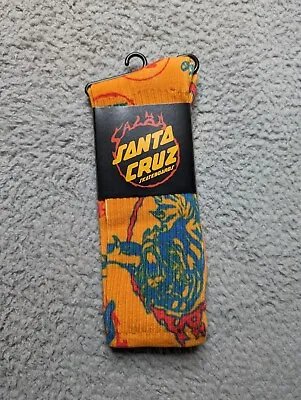 Santa Cruz Salba Tiger Club Athletic Crew Socks Yellow Gold Mens 9-11 Large NWT • $8.91