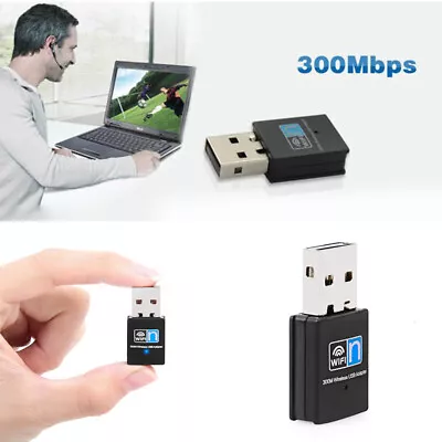 300Mbps Mini Wireless USB Wifi Adapter For Desktops Laptops  10 / 8 ..x • $2.19