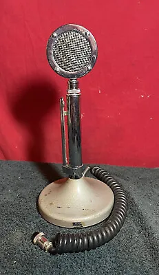 Vintage Astatic D-104 Silver Lollipop Microphone With T-UG8 Base Stand • $59