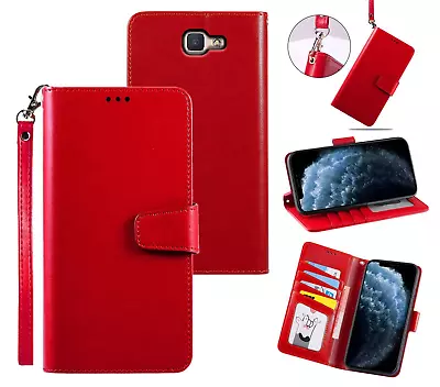 Galaxy J5 Prime Pu Leather Wallet Case Cowhide Finish Lanyard • $7.95
