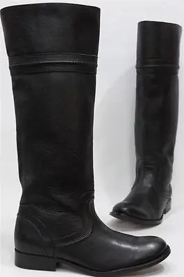 Frye Melissa Trapunto Black Leather Boots Shoes 6.5 $357 • $269.99