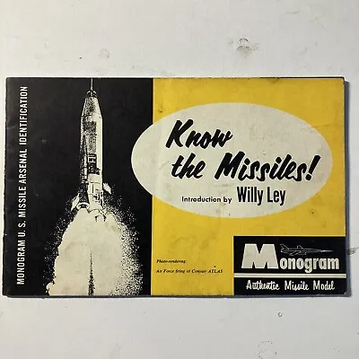 1958 Monogram Arsenal Identification Vintage Booklet Know The Missiles Willy Ley • $12.99