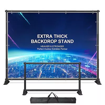 Extra Thick Backdrop Banner Stand 5x7ft 8x10ft Adjustable Heavy Duty Telescopic  • $129.67