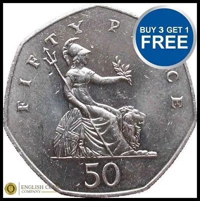 50p 1969 TO 1997 ELIZABETH II  LARGE DECIMAL 50p COINS - CHOICE OF YEAR / DATE • £2.19