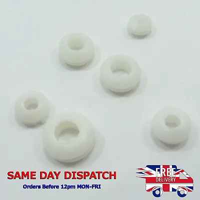 Double Sided Open Hole Rubber Grommets Cable Wiring Ring White • £2.07