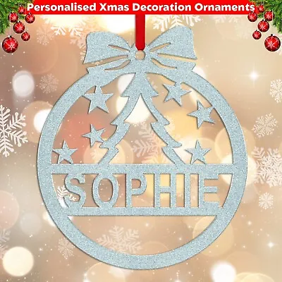 Christmas Tree Personalised Name Hanging Bauble Decoration Design Xmas Gift 2023 • £1.94