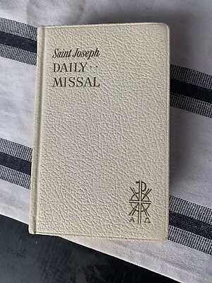 Saint Joseph Daily Missal 1956 White Hardcover Vintage Bible W/ Bookmarks • $25