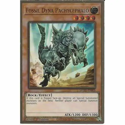 MGED-EN008 Fossil Dyna Pachycephalo - 1st Edition Premium Gold Rare YuGiOh Card • £1.70