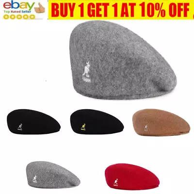 New Kangol Woolen Beret Hat Winter Wool Warm Newsboy Flat Caps Casual Men Women • £14.27