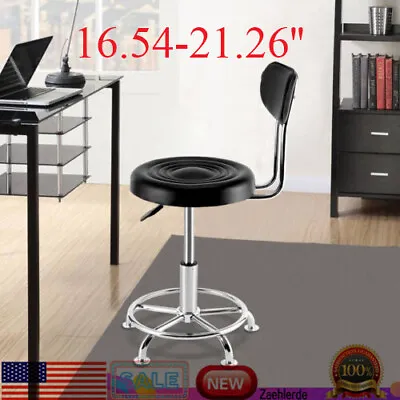 Work Shop Stool Swivel Chair Adjustable Hydraulic Garage Seat Footrest With Back • $58.90