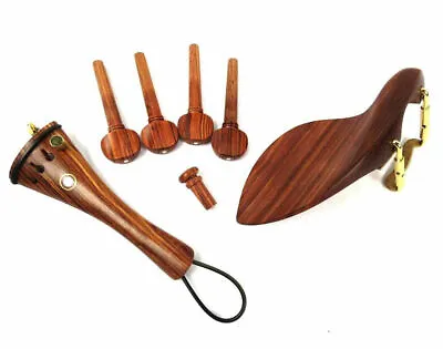 3/4 Violin Rose Wood Fitting Tailpiece Chinrest Pegs Endpin Screw Round Shape • $24.99