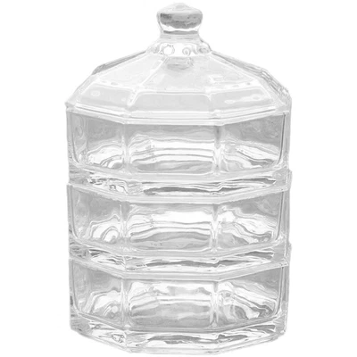 £40.81 • Buy Triple Layer Glass Jar Spices Jars Container Candy Bowls Candy Buffet