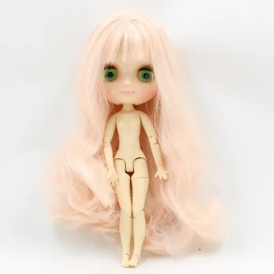 8  Middle Blythe Factory Doll Joint Body Pale Pink Hair 1/8 Bjd Transparent Skin • $71.19