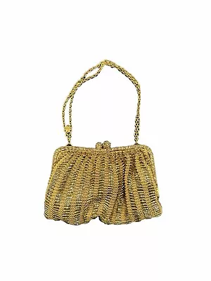 Vtg Clara Kasavina Gold Beaded Crystal Evening Bag Purse Pochette Minaudiere • $109