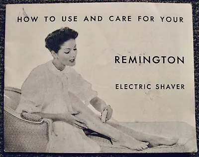 Vintage Lady Remington Electric Shaver Owners Manual • $2.99