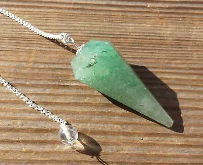 $6.49 • Buy Natural Green Aventurine Stone Gemstone Faceted Pendulum
