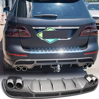 1Set Rear Bumper Diffuser Lip W/ Tail Pipe Tips For Benz W166 ML350 ML550 11-15 • $806.55