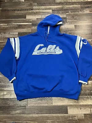 Vintage Lee Sport Tag Indianapolis Colts Pullover Hoodie Sweatshirt Men XL Hoody • $28.88