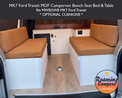 MDF Campervan Bench Bed & Table Leg Kit For MK7 LWB Transit  *OPTIONAL CUSHIONS* • £380