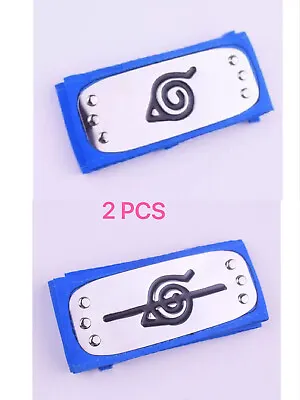 UK Seller 2PCS Naruto Leaf Village And Anti Leaf Village Headband Cosplay Blue • £6.99