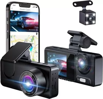 1080P Car Dash Camera Front Inside And Rear DVR Dash Cam Video Recorder G-Sensor • $46.99