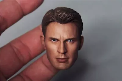 1/6 No Neck Captain America Chris Evans Head Carving For 12  Hot Toys Action Fig • $25.61