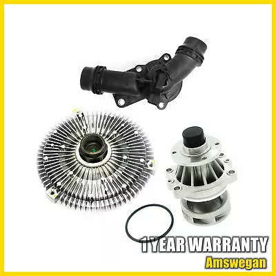 Water Pump Fan Clutch Thermostat Set For BMW E46 3 Series 325i 328i 330i 530i X5 • $79.48