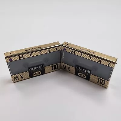 2 NOS & Sealed Maxell MX 110 Blank Audio Cassette Tapes Type IV Metal Japan • $60