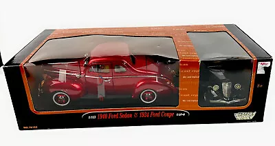 MotorMax 1940 Ford Sedan 1/18 & 1934 Ford Coupe 1/24  #75152 Diecast Sealed • $39.99