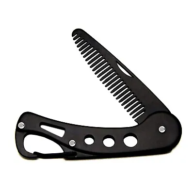 Stainless Steel Folding Beard Comb For Men Mustache Comb Multifunctional Pocket • $9.99