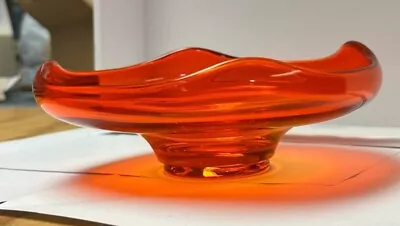 Vintage Viking Epic Orange Persimmon Bon Bon Bowl Scalloped Edge 6” Diam MCM • $11