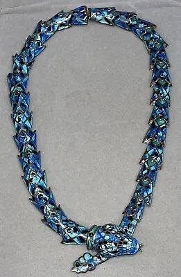 Margot De Taxco Sterling/Enamel Snake Necklace & Earrings Made By  J Fuentes VG • $1500