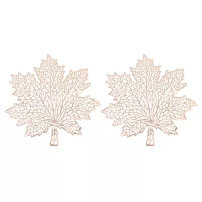 Thanksgiving Maple Leaf Placemats - Set Of 2 (Golden)- • $17.18