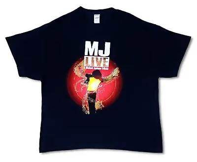 MICHAEL JACKSON MJ LIVE Tribute Graphic S/S T-Shirt    Black    (Adult's 2XL) • $14.99