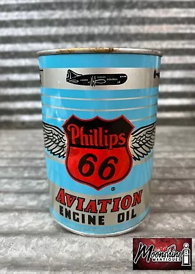 $110 • Buy 1950’s PHILLIPS 66 Aviation Motor Oil Can 1 Qt. - Gas & Oil
