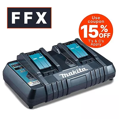 Makita Genuine DC18RD 14.4v 18v LXT Li-ion Twin Port Rapid Battery Charger • £90.75