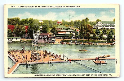 LAKEWOOD PARK Pennsylvania Diving Platform 1944 Linen Postcard • $9.99