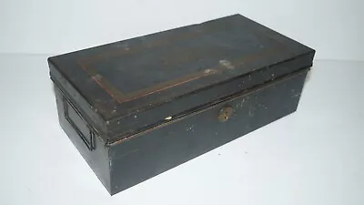 Vintage Metal Lidded Hinged Lock Box - No Key • $0.99
