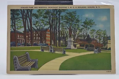 1946 - Seward Park And Memorial Monument Y.M.C.A. Auburn NY Postcard • $10.99