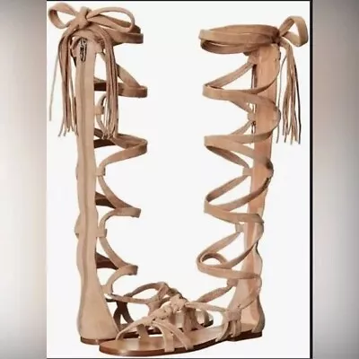 Sigerson Morrison Knee High Gladiator Sandals Size 9 EUC • $90