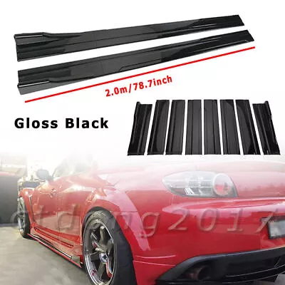 Side Skirt Splitter Spoiler Extension Gloss Black For Mazda RX-8 RX8 2004-2011 • $47.95