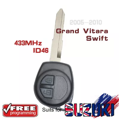 $27.22 • Buy Complete Remote Key Fob 433MHz ID46 For Suzuki Swift Grand Vitara 2005 - 2010