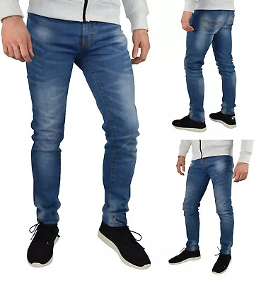 Mens Slim Fit Stretch Jeans Comfy Fashionable Super Flex Denim Pants • $23.79
