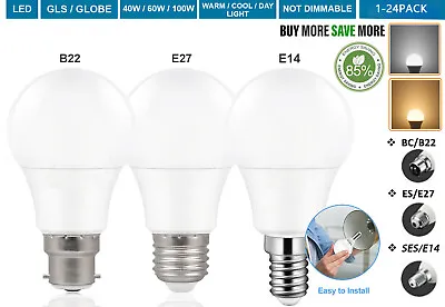 1-24X B22 E14 E27 45W Cool Light / Warm White G45 Golf Ball Globe Lamp LED Bulbs • £1.99
