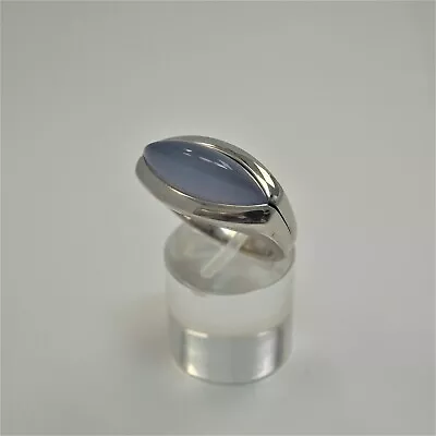 Leo Wittwer Ladies Ring In 750/000 White Gold Trim Chalcedon Ring Width 54 • £953.94