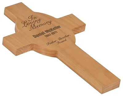 Personalized Wood Wall Cross Gift For Weddings Baptism Births Memorials • $32.95